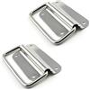 MANICAF Maniglia pieghevole in acciaio inox, 2 pezzi, maniglia per cassette, hardware, manico pieghevole argentato, maniglie per casse altoparlanti, utensili, scatole per attrezzi