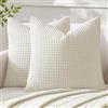 MIULEE Copricuscini 2 Pezzi Federe Cuscini Natale Granula Morbido Quadrato Decorazioni per Divano Sedia Camera da Letto Soggiorno Cucina in Misto Poliestere Unita Tinta 35x35cm Bianco Latte
