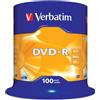 Verbatim - Scatola 100 DVD-R - serigrafato - 43549 - 4,7GB