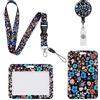 Vicloon Lanyard Con Porta Badge Retrattile, Bobina Clip Rigido, Cordino Stampato Con Porta Badge Verticale e Orizzontale Per Identificativi, Chiavi, Fotocamera, Telefono Cellulare