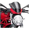 Puig 5650F Cupolino Touring alto e aerodinamico in acrilico CN da 4 mm con profilo arrotondato, zona superiore piatta e deflettori che migliorano la protezione, Fumé Scuro