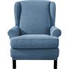 EBETA Jacquard Salvadivano Copripoltrona Trapuntato Adele, Copripoltrona con Orecchie Poltrona Protettiva Elasticizzato Antiscivolo (Blu denim)