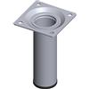 Element System 18133-00342 Gambe in Acciaio a Base Rotonda, Finitura Cromata, 10 cm, Set di 4 Pezzi