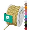 Halbach Seidenbänder Cordoncino premium (giallo miele), larghezza 4 mm, lunghezza 25 m, prodotto in Germania e certificato Öko-Tex, cordoncino in raso lucido in acetato