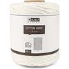 D.RECT - 100 m - 1,8 mm - Cordoncino di cotone naturale macramè, filo di cotone, filo di cotone, per lavori a maglia, colore bianco forte