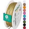 Halbach Seidenbänder Cordoncino premium (giallo miele), larghezza 2 mm, lunghezza 50 m, prodotto in Germania e certificato Öko-Tex, cordoncino in raso lucido in acetato