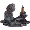 lachineuse - Fontana di incenso Buddha - Brule Incenso Cascata 14 cm - in ceramica - Porta incenso per decorazione d'interni - Deco Zen Asiatica - Supporto per incenso per atmosfera Feng Shui