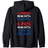 LUMOMIX Felpa Uomo Con Zip E Cappuccio Regalo Papà Tifoso Bologna Felpa con Cappuccio