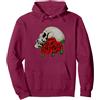 Logiamerch Skulls Teschio, Rose Floreali Felpa con Cappuccio
