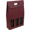 Weboxes Scatola porta bottiglia tripla con manico 27 x 9 x 38 Confezione da 20 pezzi - Bordeaux onda scoperta -