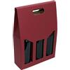 Weboxes Scatola porta bottiglia tripla con manico 27 x 9 x 38 - Confezione da 20 pezzi - Colore Bordeaux