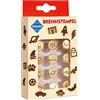 Pebaro- Timbro per pirografia, 12 Pezzi, in Ottone, Vari Motivi Come Tigre, Flash, Dinosauro, per Bruciare su Legno, Pelle, Sughero e Altri Materiali, 20800