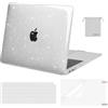 MOSISO Custodia Compatibile con MacBook Air 13 Cover M1 2021 2020 2019 2018 A2337 A2179 A1932, Glitter Case per MacBook Air M1 Cover 13,3'' Pollici&Copritastiera&Pellicola&Borsa, Trasparente