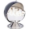 Relaxdays Zuccheriera, con Coperchio Ribaltabile, Acciaio Lucente, per Zucchero, Biscotti & Caramelle, Contenitore, Nero, Inox, 1 pz