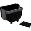 WENKO Pattumiera da sportello Fago 5 litri, secchio per spazzatura Black Outdoor Kitchen, raschietto incluso, fissaggio a sportello o cassetto senza perforare, pieghevole, 25,5 x 18 cm x 18 cm, nero