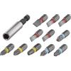wolfcraft Set di inserti con impronta a taglio / a croce (PH/PZ), 12 pezzi I 2445000 I 11 inserti Solid di diverse dimensioni, portainserto incluso