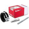 fischer Set di fascette stringitubo FGRS 25 - 30 gvz, set di 30 pezzi: 10 morsetti per tubi articolati FGRS 25 - 30,10 pezzi vite stecca ST8 x 80,10 pezzi tasselli universali UX10 x 60, art. 547058,