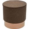 Fashion Commerce Pouf con Ecopelle, Marrone e Base in Metallo