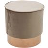 Fashion Commerce Pouf con Tessuto, Beige e Base in Metallo