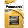 PANASONIC Pile Ministilo AAA - 1,5V - alcalina - Panasonic - blister 4 pezzi
