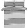 Sleepdown - Set Copripiumino per Letto Singolo, Cotone Poliestere, Grigio, Doppio