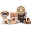 GUSTOEMILIA Cesto Gourmet con Parmigiano Reggiano Stagionato, Miele e Aceto Balsamico Invecchiato - Perfetto come Regalo di Eccellenza Italiana per Ogni Occasione