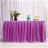 MYMM 9ft / 274cm Viola Gonna da Tavolo, Garza da scrivania in Tulle Romantico, Decorazione da tavola, tovaglia da Tavolo per Tutu con Fiocchi di Neve, per Shower, Matrimonio, Compleanno,Natale