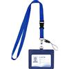 Vicloon PortaBadge, Porta Carte in pelle PU, Portabadge Collo con Slot per Schede Portafoglio, Cordino Porta Badge da Collo con la Cinghia del per Carta di Ufficio ID e Scuola (Blu scuro)