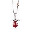 leBebé / Suonamore / ciondolo sonaglino argento smaltato rosso con sagome traforate / catenina argento / moschettone argento e oro rosa - SNM005
