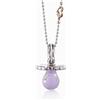 leBebé / Suonamore / ciondolo sonaglino argento smaltato lilla con sagome traforate / catenina argento / moschettone argento e oro rosa - SNM004