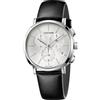 Calvin Klein Posh / orologio uomo / quadrante argentato / cassa acciaio / cinturino pelle nera - K8Q371C6