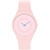 Swatch / Skin Classic Bioceramic / Caricia Rosa / orologio unisex / quadrante rosa / cassa plastica / cinturino silicone - SS09P100