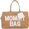 CHILDHOME Mommy Bag Borsa Fasciatoio in Camoscio con Materassino e Dettagli Teddy