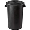 Stefanplast 25130 Bidone Immondizia con Coperchio, Plastica, Nero, 120 litri