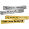 Bonazzi 112 Etichette personalizzate ORO e ARGENTO per confezioni, bollini multiuso per CHIUSURA PACCHETTI regalo, adesivi sagomati chiudipacco, sigilli per confezionamento (Rettangolari 50x8mm)