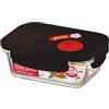 LocknLock Lock & Lock Contenitore per Alimenti in Vetro con Coperchio ermetico - Portavivande per Scaldare al Forno e Congelare in Freezer - Senza BPA, 380ml