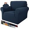 MAXIJIN Fodere per sedie creative jacquard per soggiorno, 1 pezzo fodera per sedia antiscivolo super elasticizzata con braccioli per cani Fodera per poltrona per divano (1 Posti, Blu Navy)