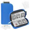 Eco-Fused Custodia per schede di memoria Eco-Fused - Adatta per un massimo di 22 schede SD, SDHC, Micro SD, Mini SD e 4 CF - Porta con 22 scomparti (Blu)