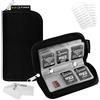 Eco-Fused Custodia per Schede di Memoria Eco-Fused - Adatta per un Massimo di 22x SD, SDHC, Micro SD, Mini SD e 4x CF - Porta con 22 Scomparti (Nero)