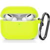 KOKOKA Custodia in Silicone Compatibile con AirPods Pro 2, Case Cover Protettiva in Premium Silicone per Airpods Pro 2 (2022 Released) Custodia con Moschettone, LED Frontale Visibile, Brilliant Yellow