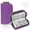 Eco-Fused Custodia per schede di memoria Eco-Fused - Adatta per un massimo di 22 schede SD, SDHC, Micro SD, Mini SD e 4 CF - Porta con 22 scomparti (Viola)