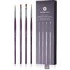 EIGSHOW Set di pennelli per il trucco dell'eyeliner - 4 pezzi Pennello per eyeliner angolato, pennello per eyeliner stretto, pennello per definire, kit di pennelli per eyeliner ultra fini (viola)