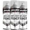 JENOLITE Spray per primer antiruggine | BIANCO | Primer in metallo ad alte prestazioni | Protegge da ruggine e corrosione | 3 x 400 ml