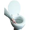 ADOB Polsi, Sedile copri WC morbido, con cerniere in acciaio inox, Bianco, 69502