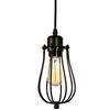 Mengjay Interna E27 Plafoniera Lampadario, Mount lluminazione pendente Vintage Industriale Soffitto Luce, Lampada a Sospensione in metallo nero gabbia ferro per corridoio,camera da letto caffè