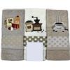 Ruoccohome Set 3 Strofinacci da cucina, Tre Asciugapiatti da Cucina in Spugna, Puro Cotone Morbido assorbente, Vari colori e fantasie - 70x50 cm