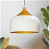 bamyum Kreis Plafoniera Lampada a Sospensione Weiß 30 cm, Lampada da Salotte E27 Industriale in Metallo Vintage, Moderna Lampada da Tavolo da Pranzo, Scandinava Camera da Letto Soggiorno Cucina