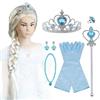 Vicloon Nuovi Costumi da Principessa Set di 9 PCS Dono - Parrucca, Diadema, Guanti, Bacchetta Magica, Orecchini, Anello da 3 a 10 Anni