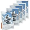 Alishomtll Cornice portafoto DIN A4, Set da 5 Pezzi, 21 x 29,7 cm, in plastica, per più Foto, Argento