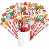 Annhao 40 Pezzi Natale Matite per Cartoni Animati con Gomma Natalizi, Gadget Compleanno Bambini Pensierini Natalizi Regalo Bambini Matite per Cartoni Animati